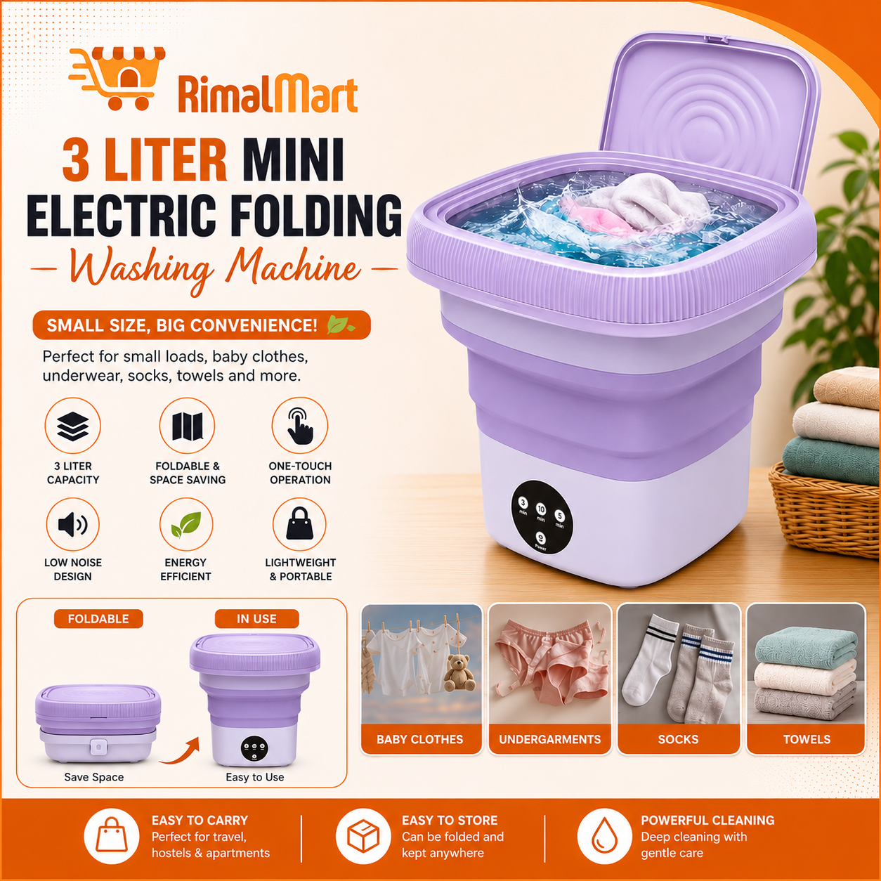 Foldable Mini Washing Machine